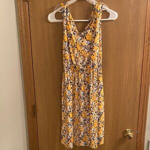 Kaileigh Yellow and Blue Floral Mini Dress